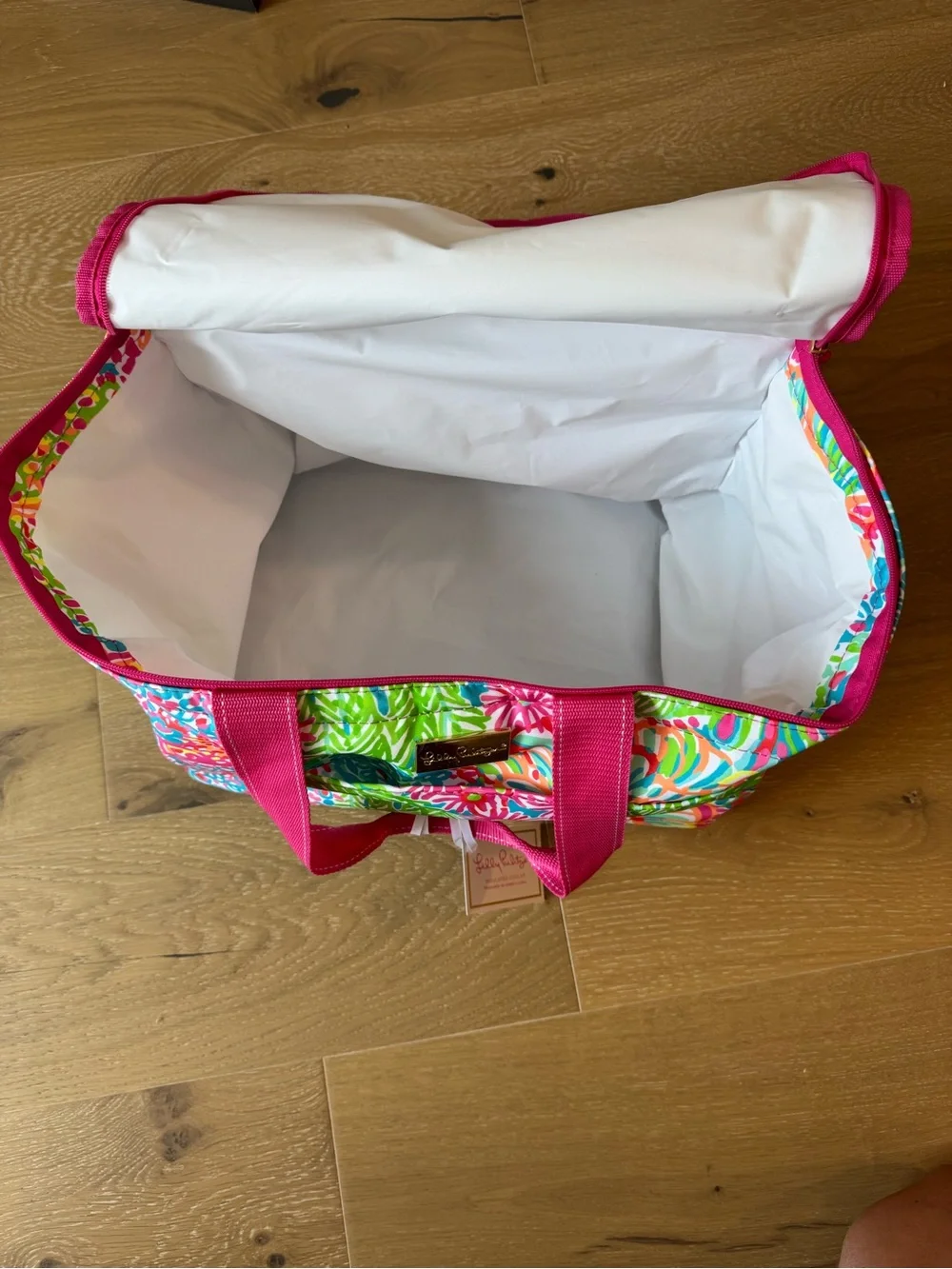 Lilly Pulitzer Pink Multi Floral Insulated Cosmetic Tote